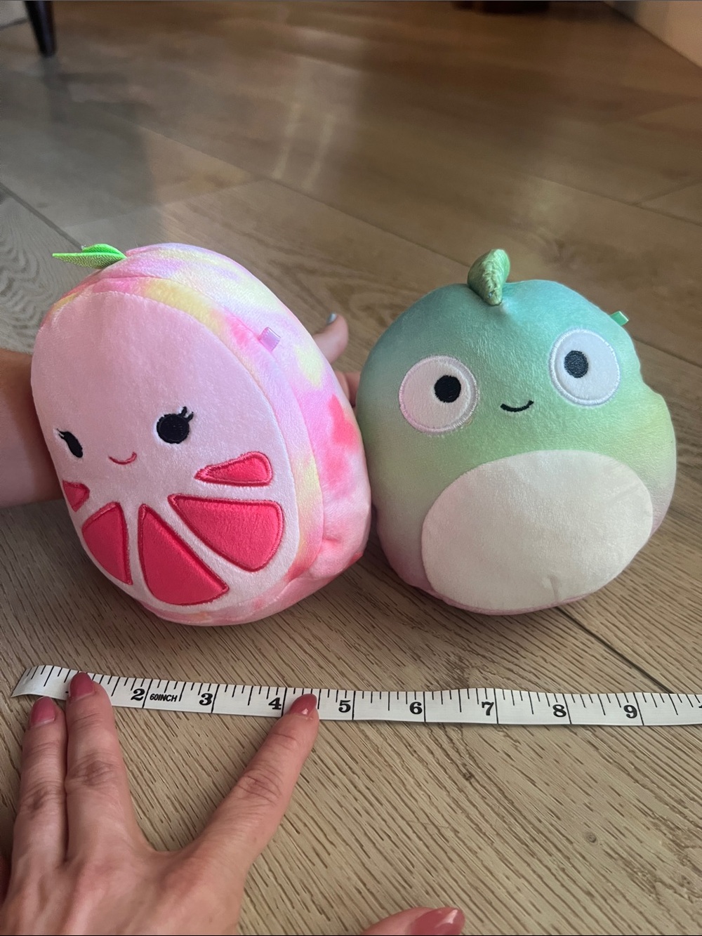 Squishmallow fruit and lizard minis